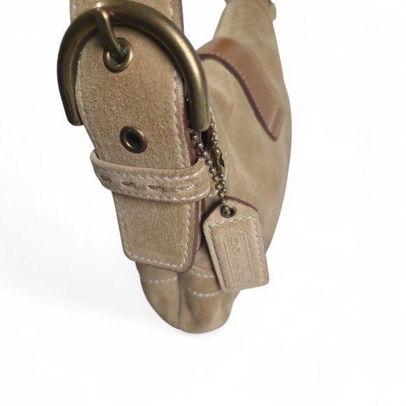 Vintage COACH Y2K Soho Suede Shoulder Bag in tan - Picture 5 of 15
